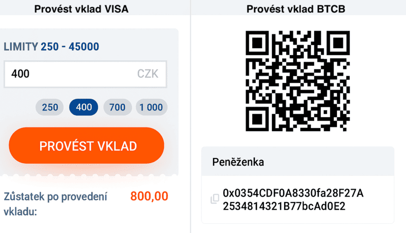 Provést vklad Provést vklad